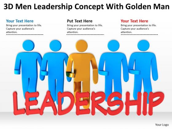 People In Business 3d Men Leadership Concept With Golden Man PowerPoint Templates People In Business 3d Men Leadership Concept With Golden Man PowerPoint Templates