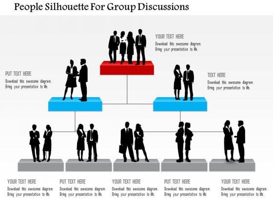 People Silhouette For Group Discussions PowerPoint Template People Silhouette For Group Discussions PowerPoint Template