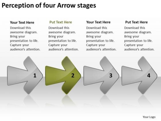 Perception Of Four Arrow Stages Outline For Business Plan PowerPoint Slides Perception Of Four Arrow Stages Outline For Business Plan PowerPoint Slides