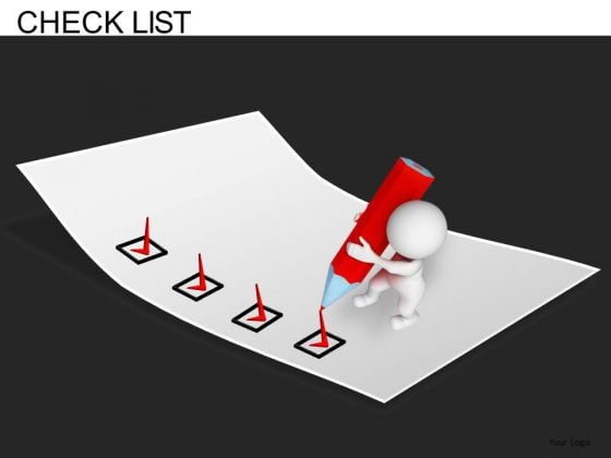 Person Checking Checklist PowerPoint Templates