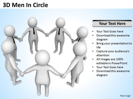 Pictures Of Business Men 3d Circle PowerPoint Slides