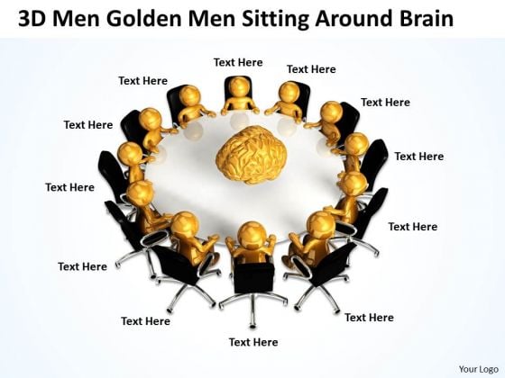 Pictures Of Business Men 3d Golden Sitting Around Brain PowerPoint Slides Pictures Of Business Men 3d Golden Sitting Around Brain PowerPoint Slides