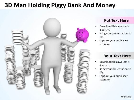 Pictures Of Business Men 3d Man Holding Piggy Bank And Money PowerPoint Slides Pictures Of Business Men 3d Man Holding Piggy Bank And Money PowerPoint Slides