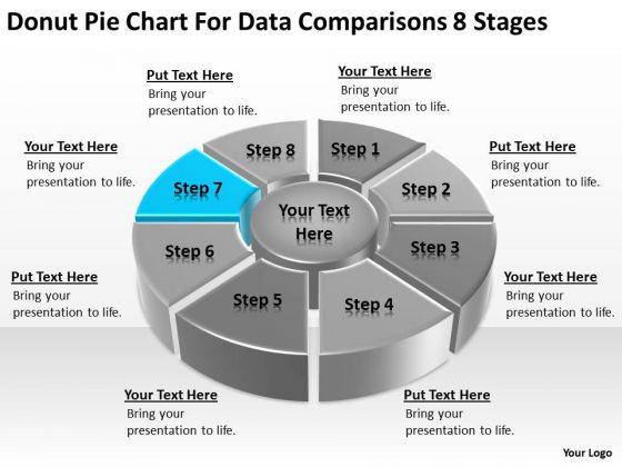 Pie Chart For Data Comparisons 8 Stages Sample Business Plans Free PowerPoint Templates