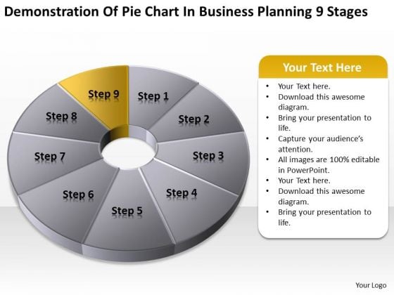 Pie Chart In Business Planning 9 Stages Ppt The PowerPoint Slides