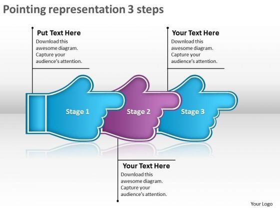 Pointing Representation 3 Steps Sample Process Flow Charts PowerPoint Slides Pointing Representation 3 Steps Sample Process Flow Charts PowerPoint Slides