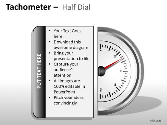 Position Tachometer Half Dial PowerPoint Slides And Ppt Diagram Templates