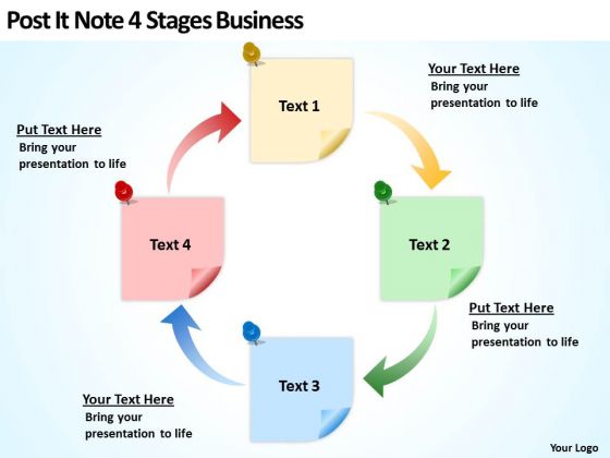 Post It Note 4 Stages Business Ppt How To Make Plan PowerPoint Slides Post It Note 4 Stages Business Ppt How To Make Plan PowerPoint Slides