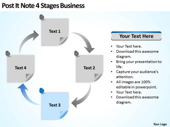 Post It Note 4 Stages Business Ppt How To Write Plan Template PowerPoint Slides Post It Note 4 Stages Business Ppt How To Write Plan Template PowerPoint Slides