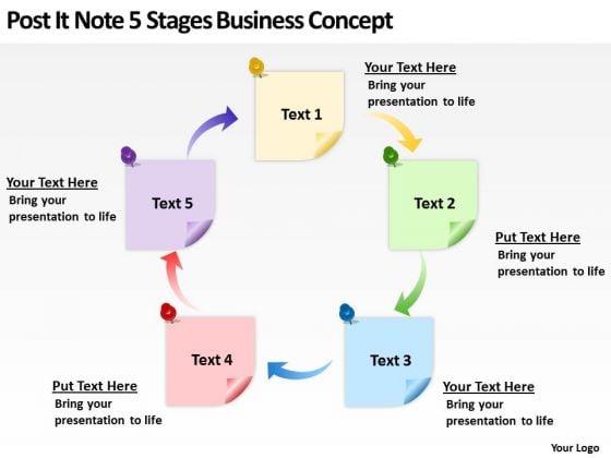 Post It Note 5 Stages Business Concept Ppt Non Profit Plan Template PowerPoint Slides Post It Note 5 Stages Business Concept Ppt Non Profit Plan Template PowerPoint Slides