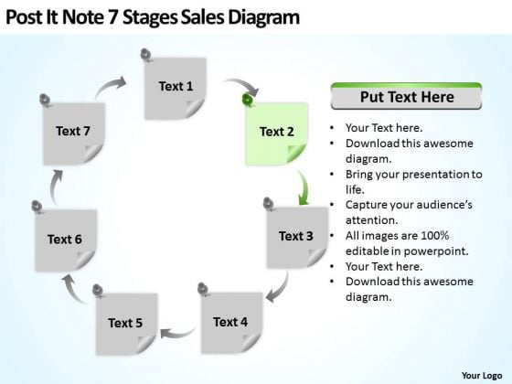 Post It Note 7 Stages Sales Diagram Ppt Business Plan Outline PowerPoint Slides Post It Note 7 Stages Sales Diagram Ppt Business Plan Outline PowerPoint Slides