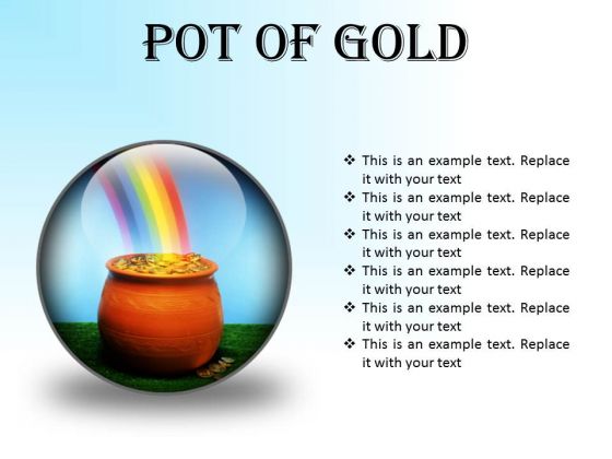Pot Of Gold Money PowerPoint Presentation Slides C