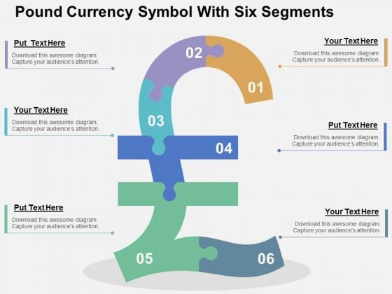 Pound Currency Symbol With Six Segments PowerPoint Template Pound Currency Symbol With Six Segments PowerPoint Template