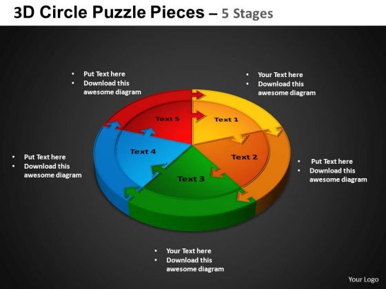 PowerPoint Backgrounds Circle Chart Circle Puzzle Diagram Ppt Process