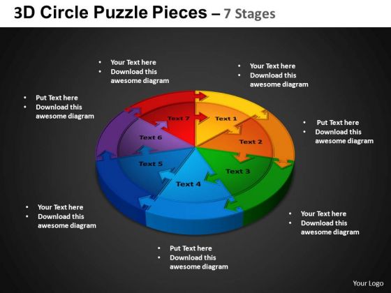 PowerPoint Backgrounds Circle Chart Circle Puzzle Diagram Ppt Theme