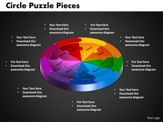 PowerPoint Backgrounds Circle Puzzle Process Ppt Backgrounds