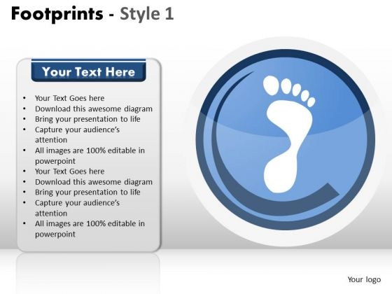 PowerPoint Backgrounds Diagram Footprints Ppt Theme