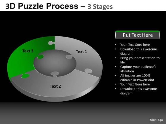 PowerPoint Backgrounds Image Pie Chart Puzzle Process Ppt Template