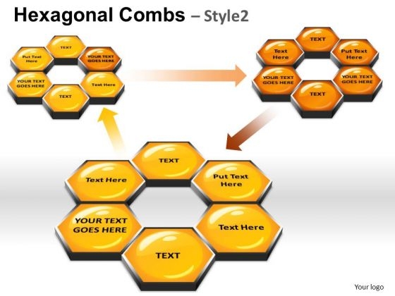 PowerPoint Backgrounds Marketing Hexagonal Combs Ppt Template