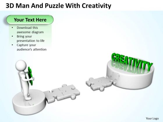 PowerPoint Business 3d Man And Puzzle With Creativity Slides PowerPoint Business 3d Man And Puzzle With Creativity Slides