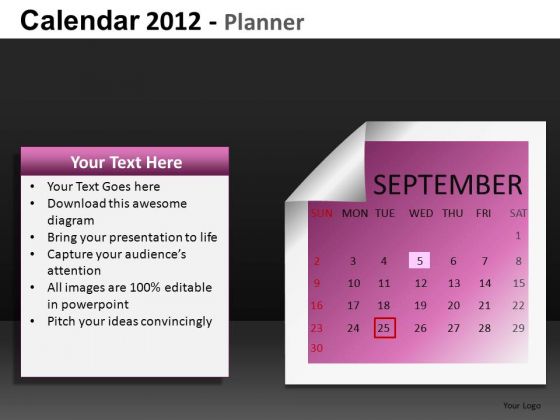 PowerPoint Calendar September 2012 PowerPoint Calendar September 2012