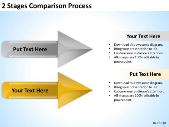 PowerPoint Circular Arrows Comparison Process Templates Backgrounds For Slides
