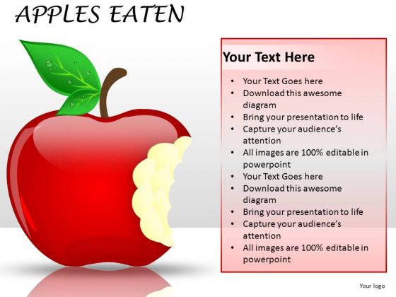 PowerPoint Clipart Showing Eaten Apple PowerPoint Slides Graphics