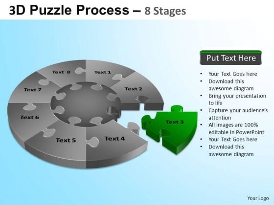 PowerPoint Design Business Success Puzzle Segment Pie Chart Ppt Slide