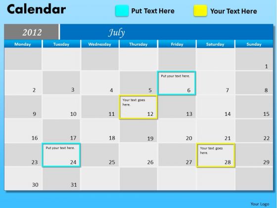PowerPoint Design Corporate Education July Calendar 2012 Ppt Theme PowerPoint Design Corporate Education July Calendar 2012 Ppt Theme