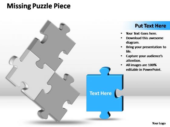 PowerPoint Designs Marketing 3d 2x2 Missing Puzzle Piece Ppt Themes