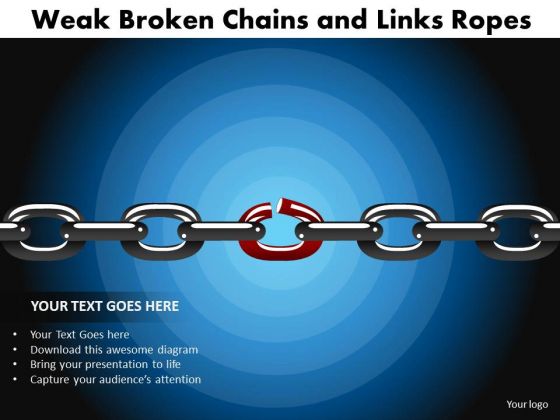 PowerPoint Designs Marketing Weak Broken Chains Ppt Process