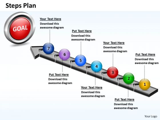 powerpoint designs sales steps plan 7 stages style 4 ppt slides