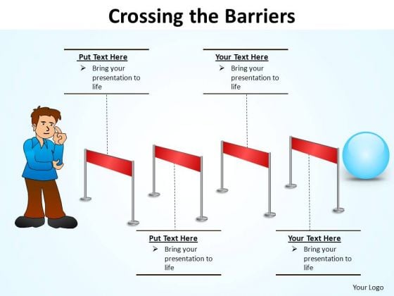 PowerPoint Layouts Education Crossing The Barriers Ppt Template