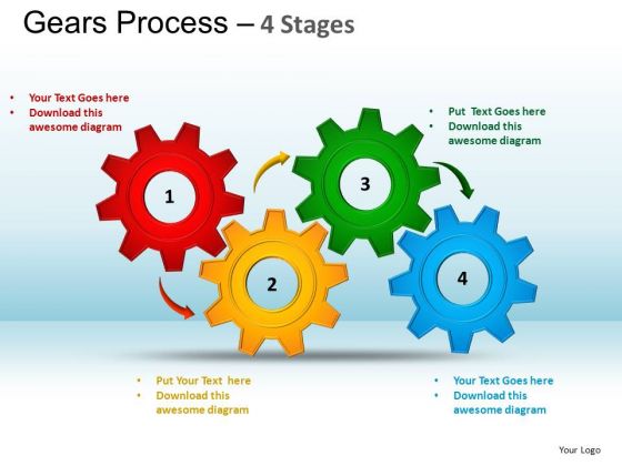 PowerPoint Layouts Marketing Gears Process Ppt Template