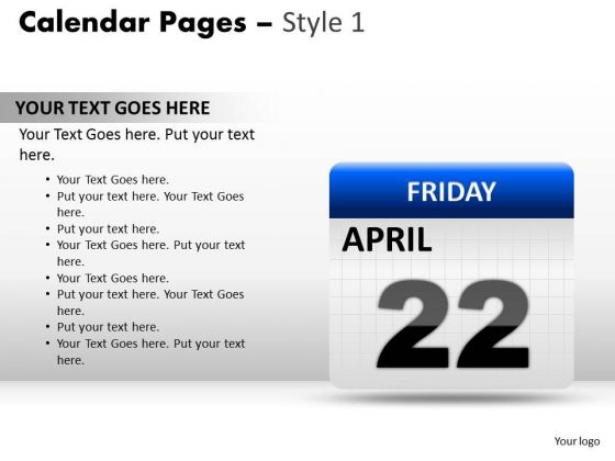 PowerPoint Presentation Calendar 22 April Diagram Ppt Design Slides PowerPoint Presentation Calendar 22 April Diagram Ppt Design Slides