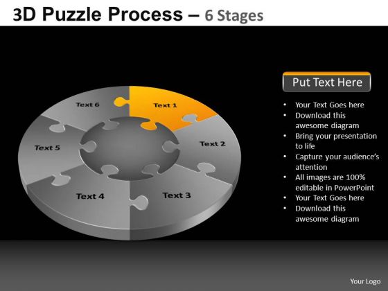PowerPoint Presentation Designs Growth Pie Chart Puzzle Process Ppt Theme