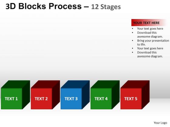 PowerPoint Process Chart Blocks Process Ppt Template