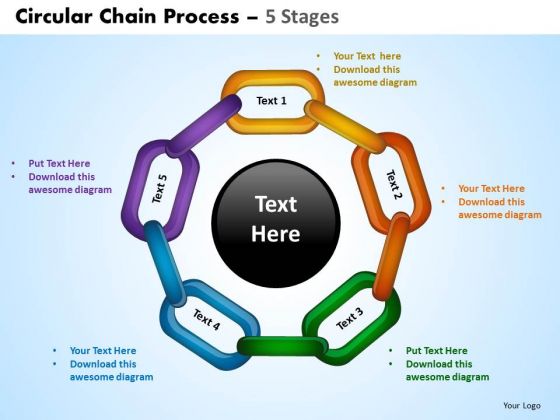 PowerPoint Process Chart Circular Chain Ppt Template