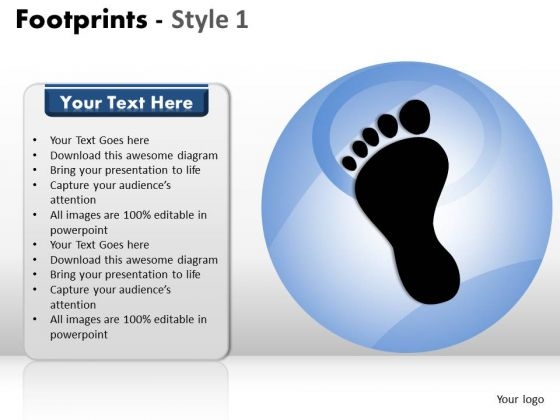 PowerPoint Process Graphic Footprints Ppt Slide