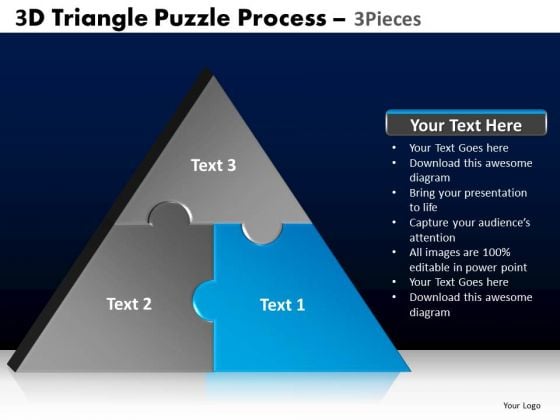 PowerPoint Process Growth Triangle Puzzle Ppt Theme