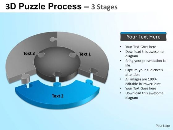 PowerPoint Process Sales Jigsaw Pie Chart Ppt Presentation