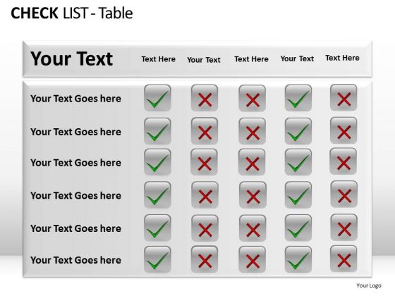 PowerPoint Process Strategy Check List Table Ppt Presentation PowerPoint Process Strategy Check List Table Ppt Presentation