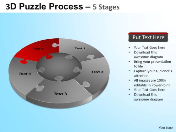 PowerPoint Process Strategy Jigsaw Pie Chart Ppt Design