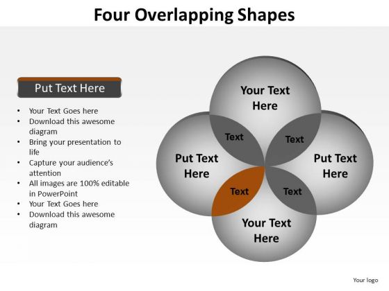 Ppt Slide Four Squares Venn Diagram Business Plan - PowerPoint Templates