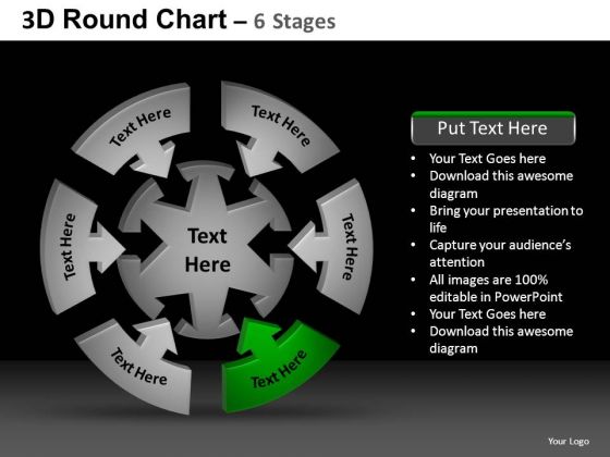 PowerPoint Process Teamwork Round Chart Ppt Template