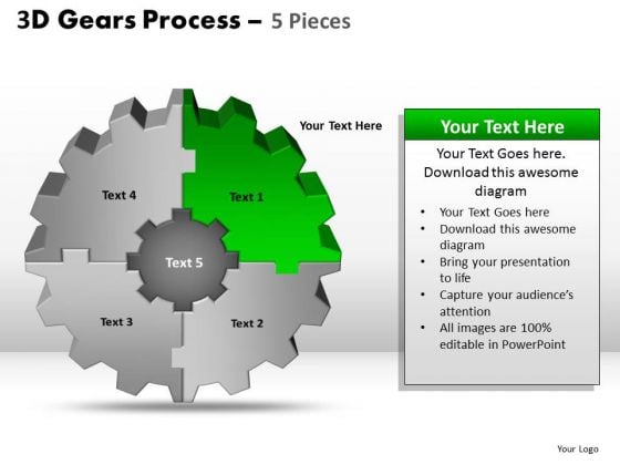PowerPoint Slide Chart Gear Process Ppt Slide
