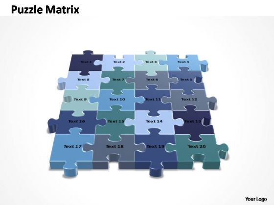 PowerPoint Slide Education 4x5 Rectangular Jigsaw Puzzle Matrix Ppt Theme PowerPoint Slide Education 4x5 Rectangular Jigsaw Puzzle Matrix Ppt Theme