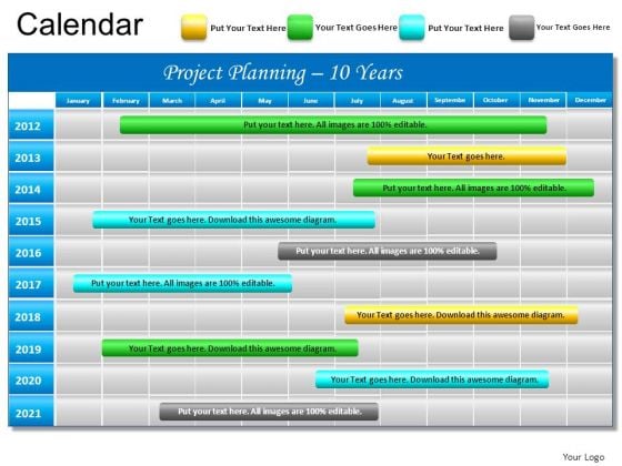 PowerPoint Slide Gantt Chart 10 Year Planning Project Ppt Templates