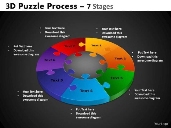 PowerPoint Slide Image Pie Chart Puzzle Process Ppt Slide