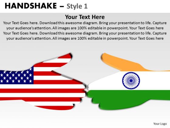 PowerPoint Slide India Usa Teamwork Handshake Ppt Slides